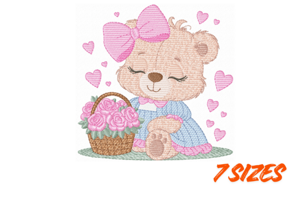 Adorable Cute Bear Embroidery Design for Craft Fairs