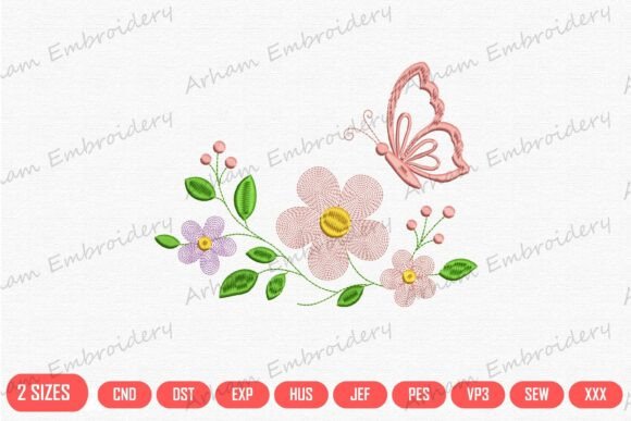 Butterfly Floral Bloom for Boutique Apparel
