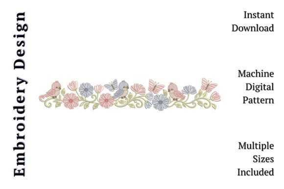 Charming Baby Bird Floral Border for Holiday Gifts