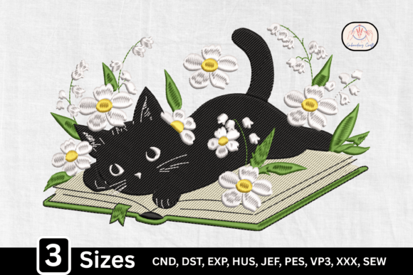 Charming Book Lover Cute Black Cat
