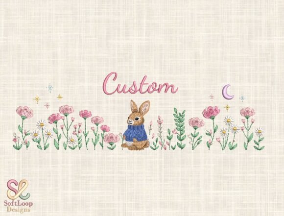 Charming Custom Bunny Embroidery Design