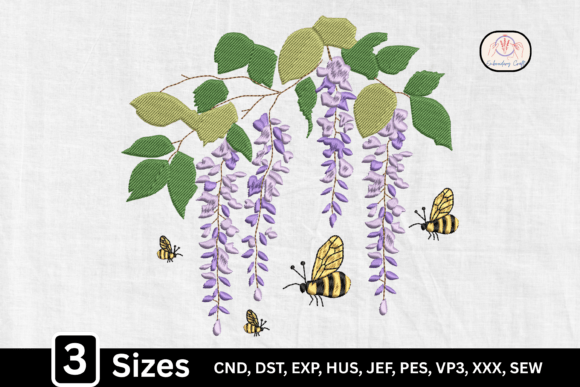 Charming Cute Bee Hanging Wisteria Design
