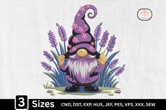 Charming Cute Floral Lavender Purple Gnome