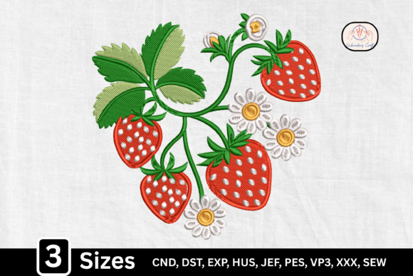 Charming Strawberry Floral Vine with Daisies