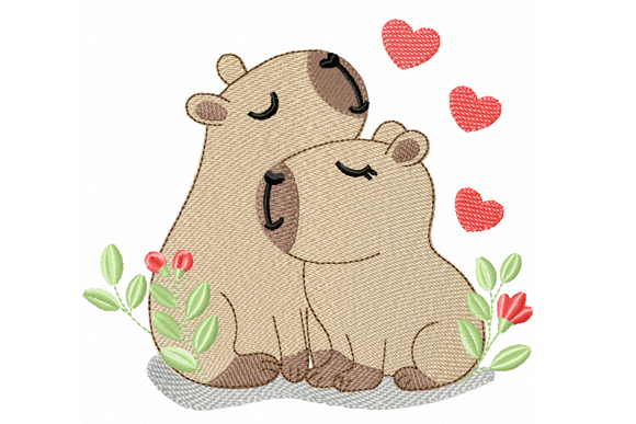 Cute Capybara Love: A Sweet and Romantic Design