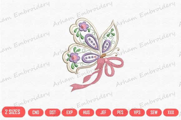 Elegant Floral Butterfly with Ribbon Elegance