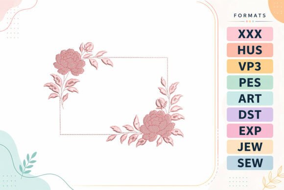Elegant Floral Rectangle Frame for Personalized Gifts