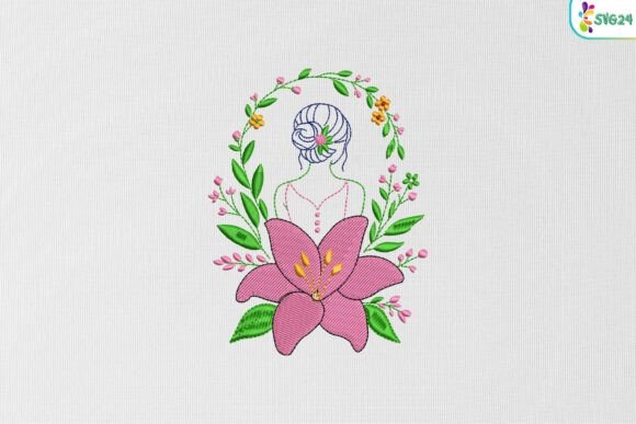 Elegant Floral Woman Embroidery for Gifts