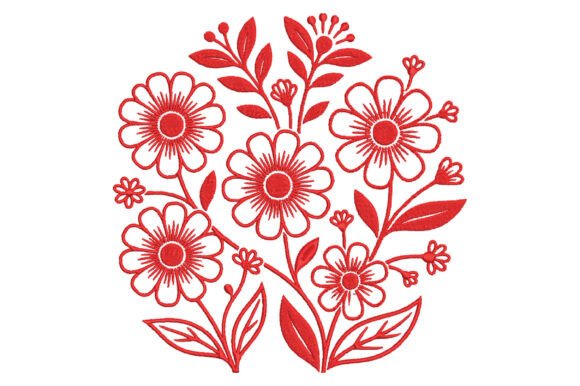 Elegant Flowers Embroidery Design for Business