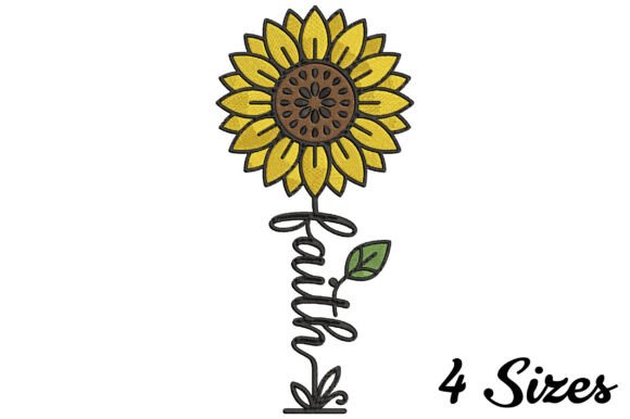 Elegant Sunflower Line Art for Embroidery