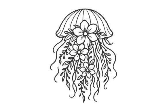 Floral Jellyfish Embroidery Design: A Unique Touch
