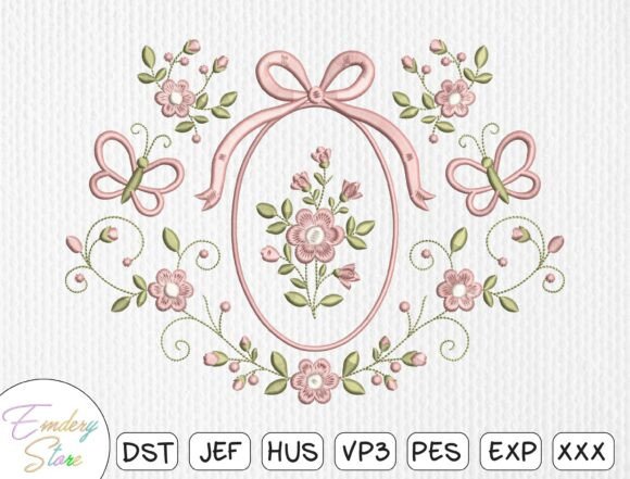 Floral Oval Frame Embroidery: A Graceful Addition
