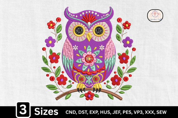 Floral Owl Folk Art: A Vibrant Business Emblem