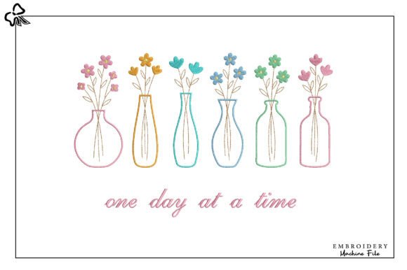 Floral Vase Embroidery Design: A Calm and Elegant Touch