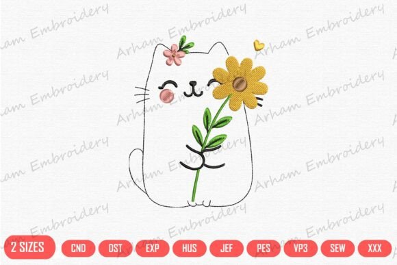 Flower Hug Cat: A Charming Addition to Your Sweatshirt Line