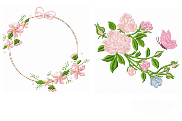 Vintage Floral Butterfly Embroidery: A Charming Design